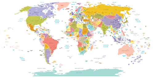 クリエイティブ 色 世界 地図 ベクター 素材 04 無料ベクター素材サイトのサシアゲル